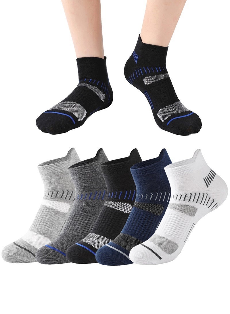 Mens Athletic Socks (5-Pack) - Low Cut, Sweat-Wicking, Odour-Resistant, All-Season Comfort - Ideal for Active Lifestyles, Running & Everyday Wear - Ultimate Socks for Men Collection - Image 1